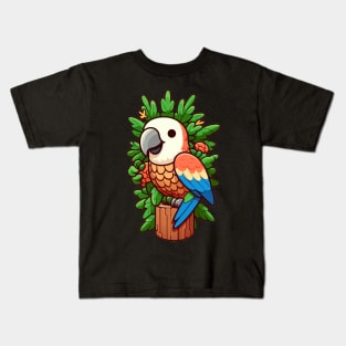 Tropical Harmony: Pineapple Parrot Paradise Kids T-Shirt